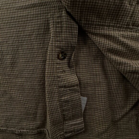 Viyella Cotton Wool Blend Button Up Shirt Men Long Sleeve Houndstooth Size 16 - Picture 13 of 16